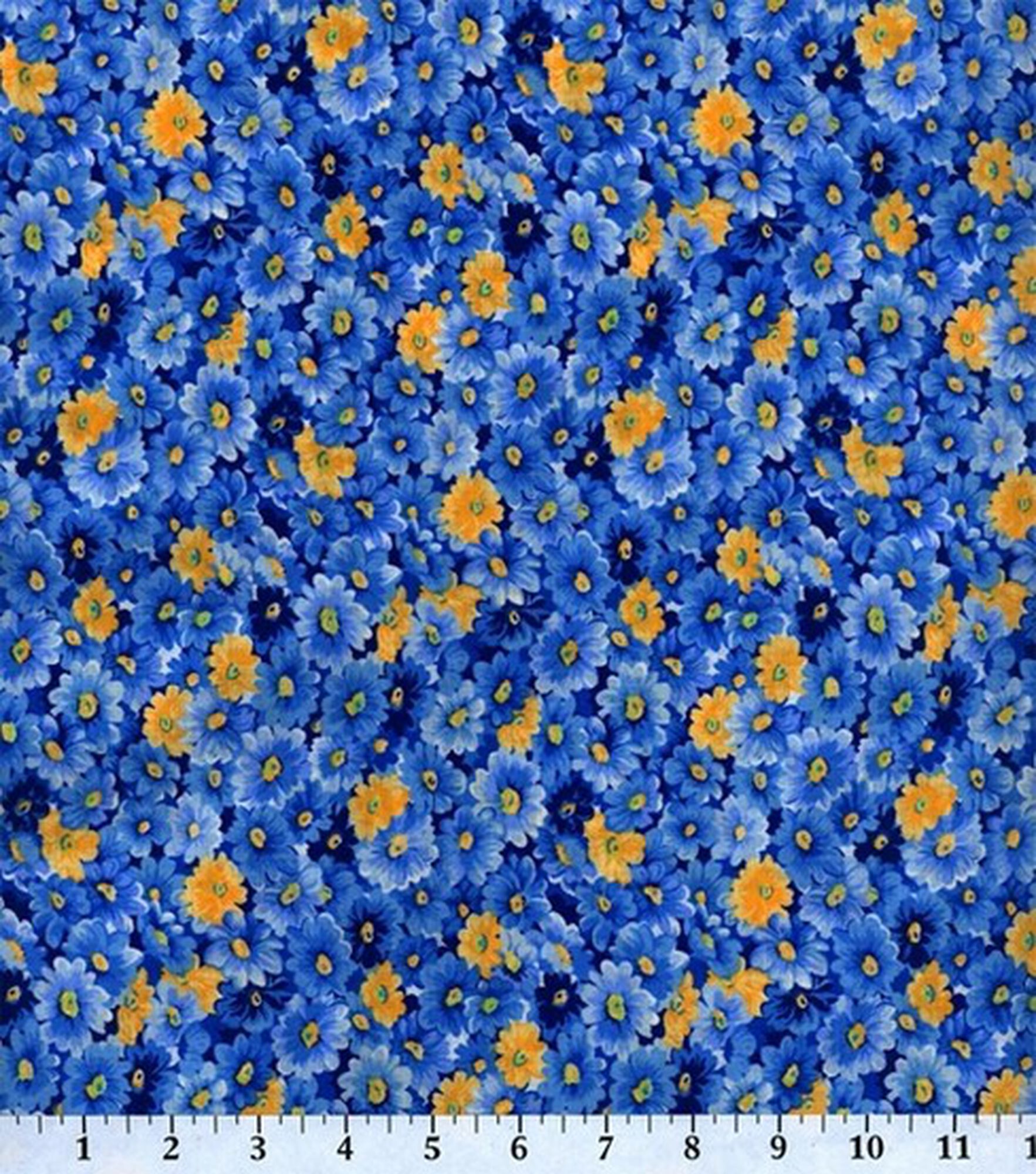 Fabric Traditions Floral Cotton Fabric by Keepsake Calico, Blue, hi-res