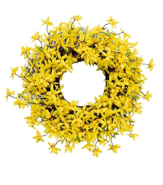 23" Spring Yellow Forsythia Wreath by Bloom Room