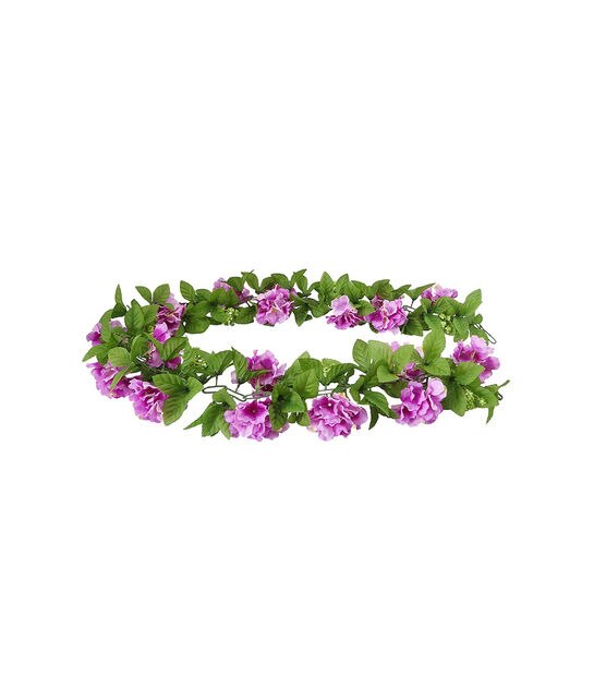 72" Spring Purple Hydrangea & Berry Garland by Bloom Room