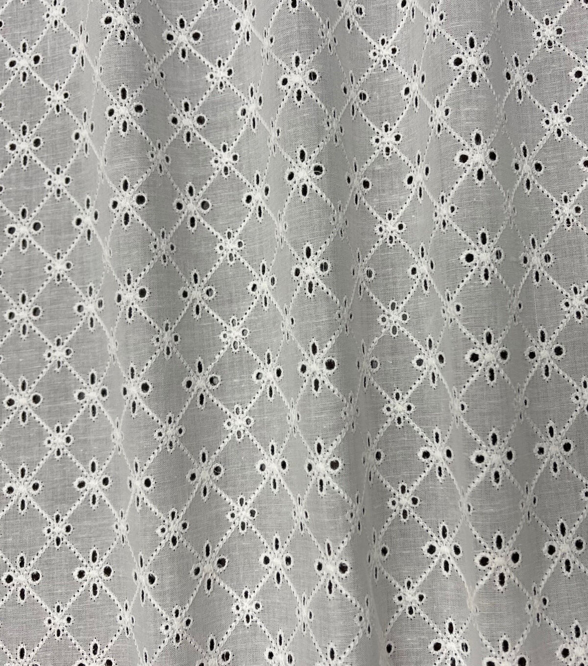 Gray eyelet deals fabric