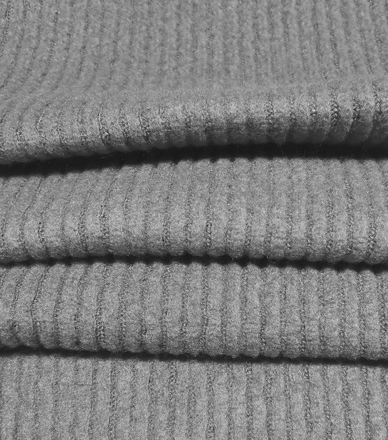 Ribbed Recycled Knit Fabric in Pearl Grey - Autumn / Wi