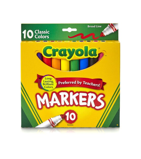 Crayola Fine Line Fabric Markers 10 Pkg