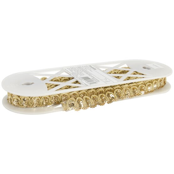 Simplicity Sequin Snail Trim 0.75'' Gold