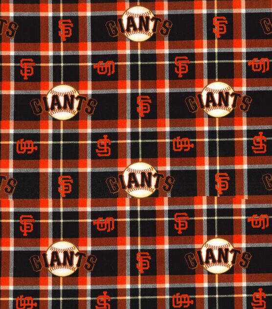 Fabric Traditions San Francisco Giants MLB Plaid Flannel Fabric