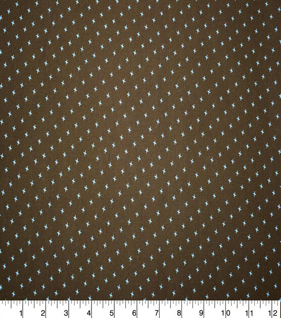 Brown Geometric Cotton Fabric, , hi-res, image 2