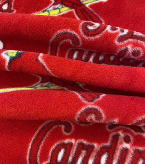 St. Louis Cardinals 58 100% Polyester Fleece Logo Sports Sewing & Craft  Fabric 10 yd By the Bolt, Red, White and Yellow 