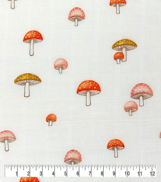 Woodland Mushroom Swaddle Organic Nursery Cotton Fabric | JOANN