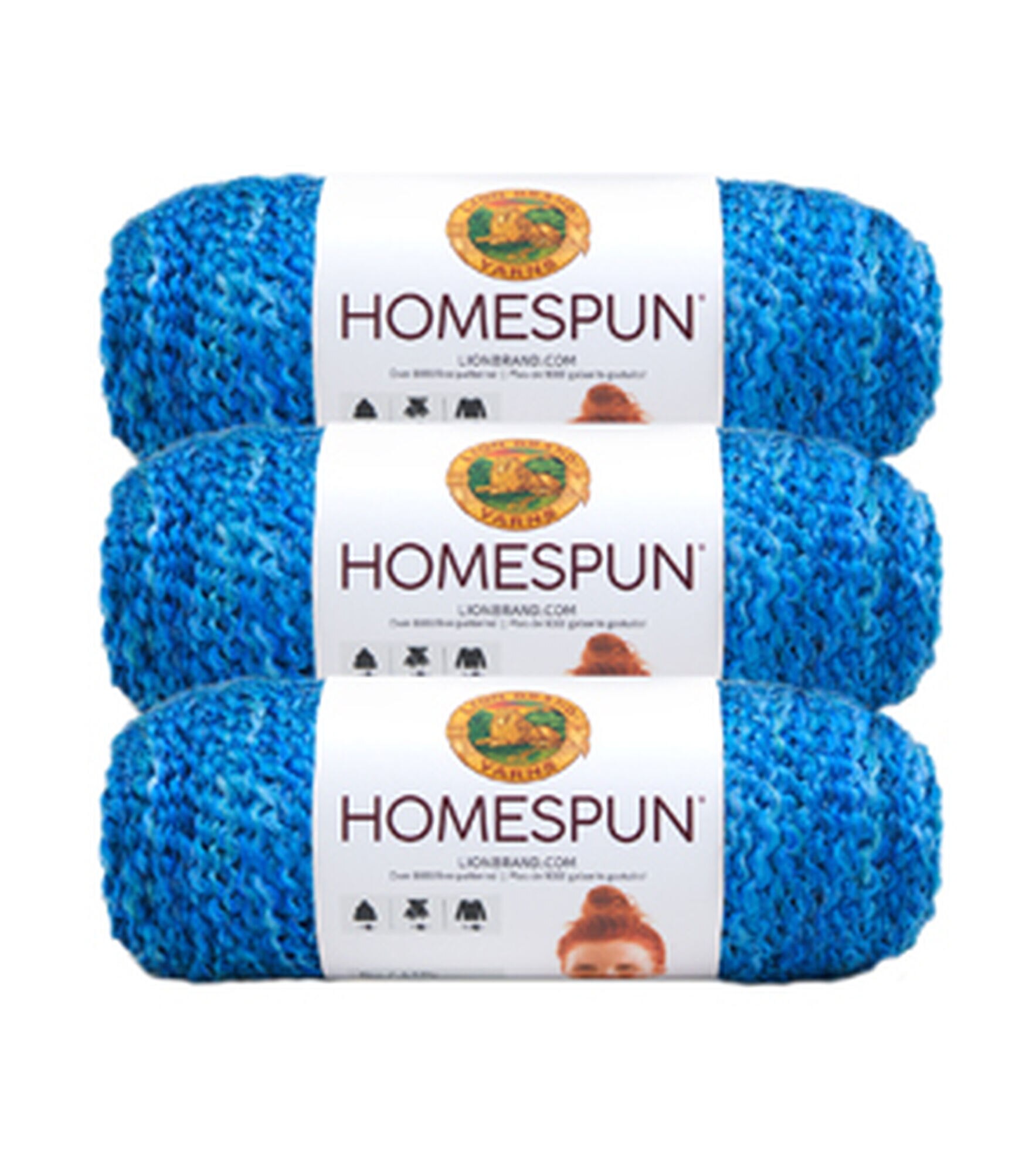 Lion Brand Homespun 185yds Bulky Acrylic Yarn 3 Bundle, Montana, hi-res