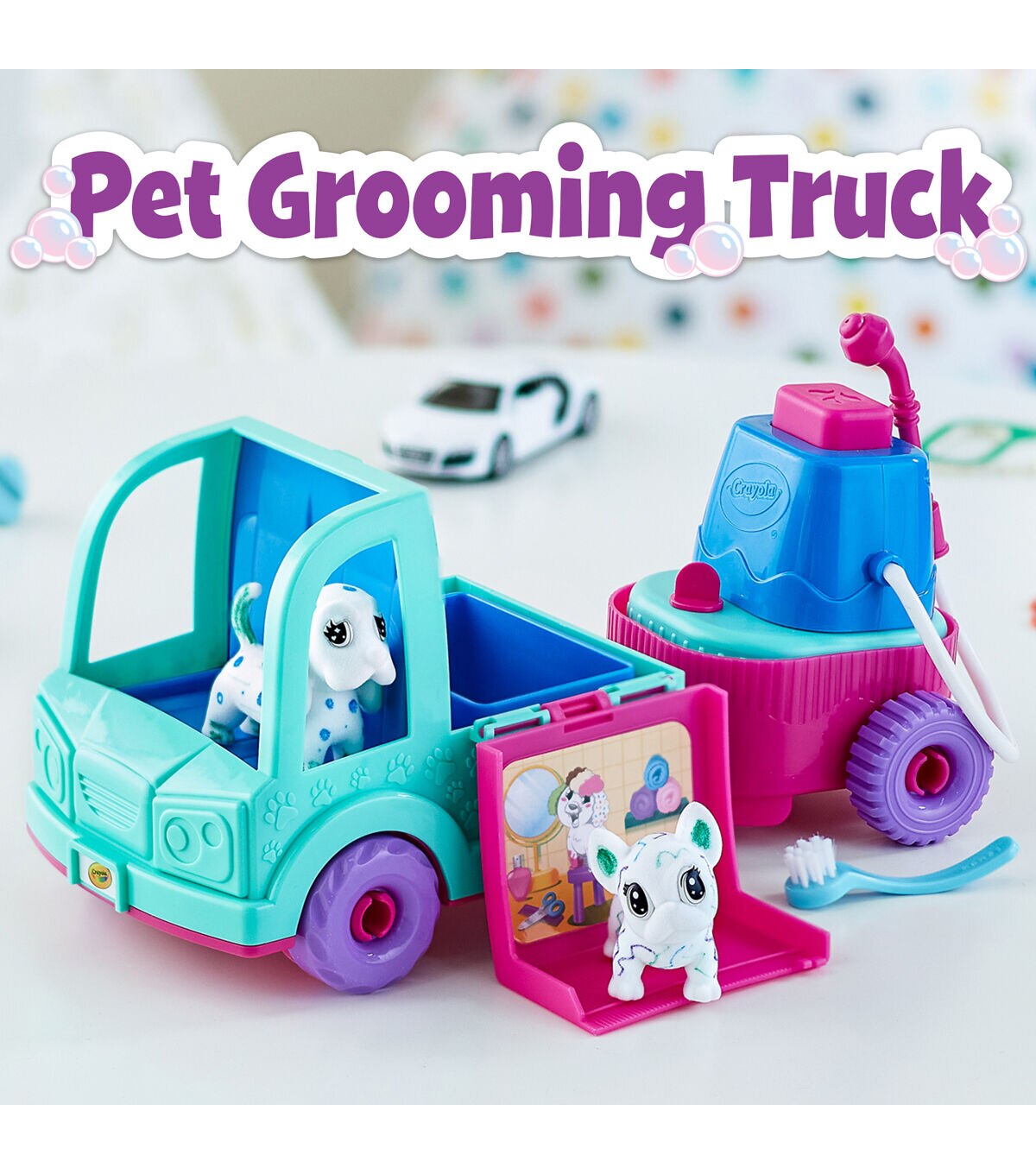 scribble scrubbie pets pet grooming truck