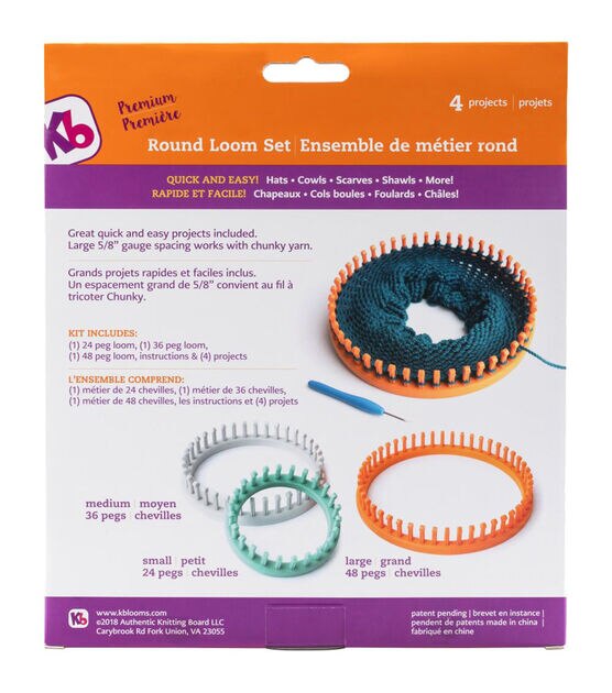 Round Knitting Loom Set,love Knitting,set of 4 Round Loom Kit 