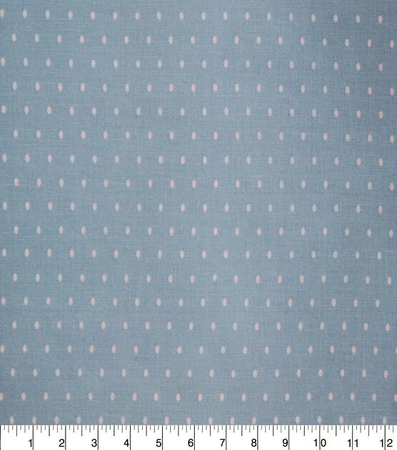 White Pin Dots on Light Blue Quilt Cotton Fabric by Quilter's Showcase