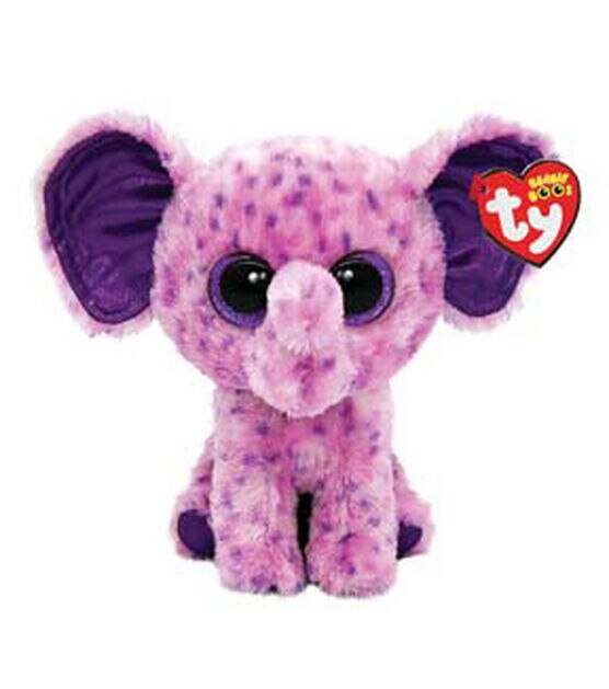 Ty Inc 8" Beanie Boos Eva the Purple Elephant Plush Toy