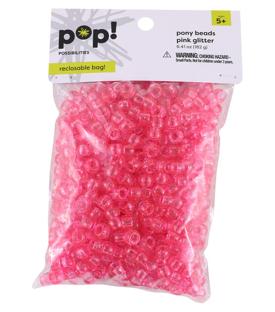 POP! Possibilities 9mm Translucent Glitter Pony Beads