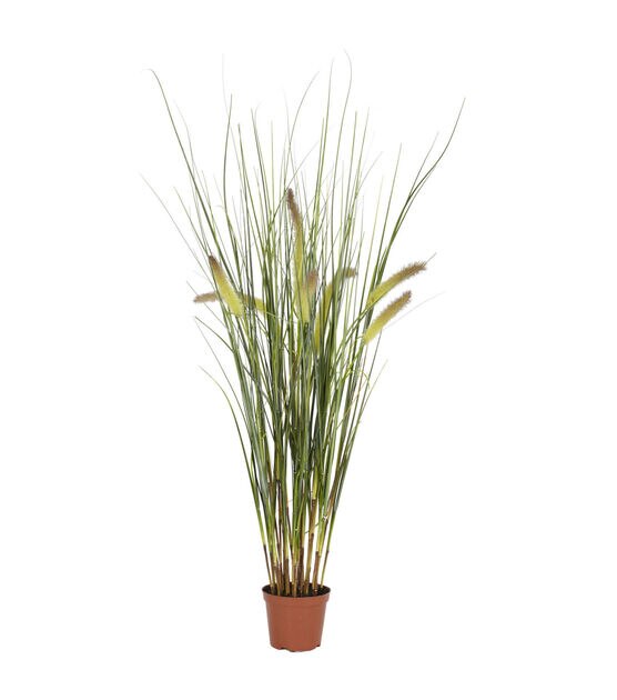 Nearly Natural 2.5' Grass Plant in Brown Planter