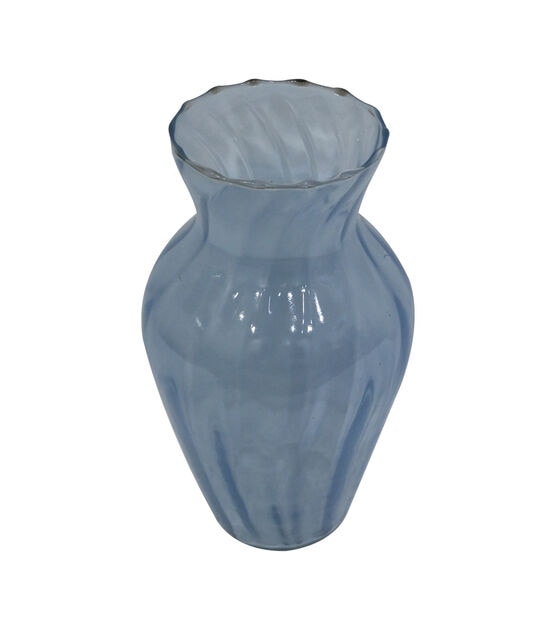 11" Spring Blue Glass Urn Vase by Place & Time glass, , hi-res, image 3
