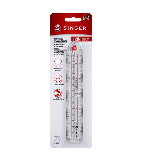 SINGER 12" Folding Precision Ruler