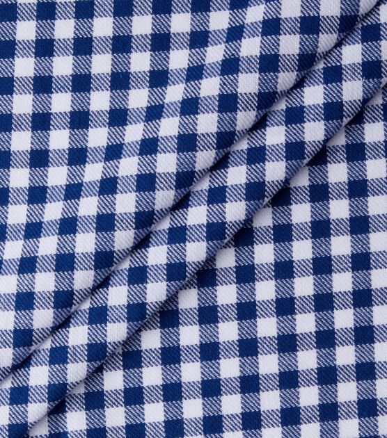 Eddie Bauer Blue Gingham Check Yarn Dyed Cotton Fabric, , hi-res, image 3