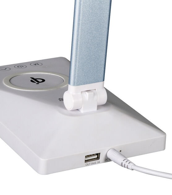 OttLite 22" Blue Entice LED Desk Lamp With Wireless Charging, , hi-res, image 7