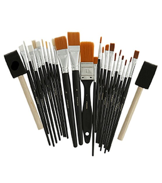 Paint Brush Set, 25 Pieces - BAZ3993, Bazic Products