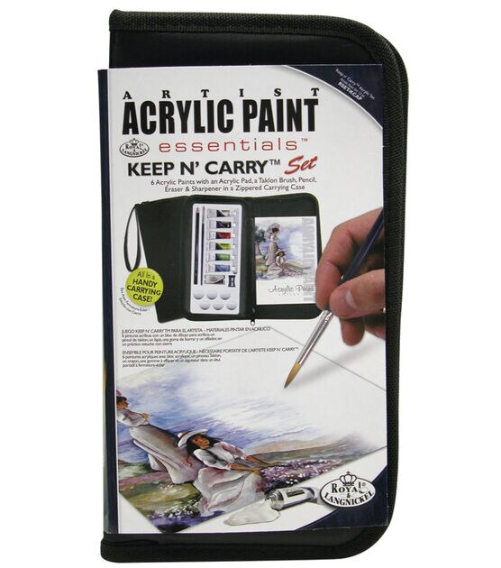 Arteza Acrylic Paint Set, 19-Piece Art Set, Includes 12 Acrylic Paints, 3 Brushe