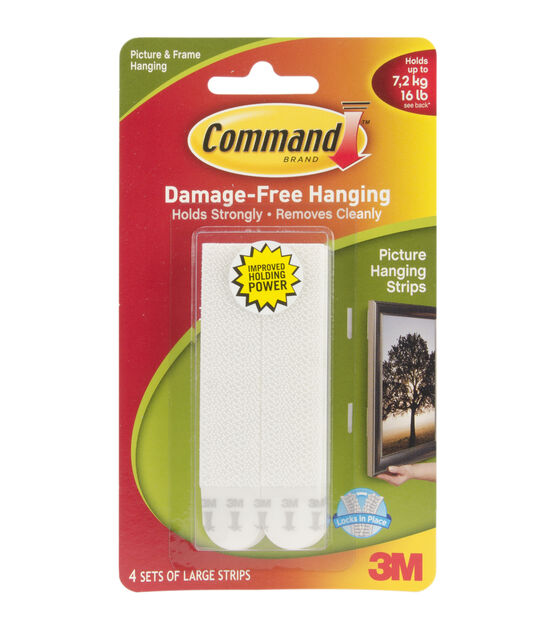 Command 16lb White Large Picture Hanging Strips 4pk