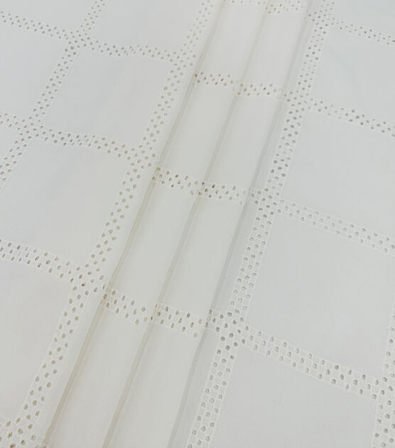White Openwork Linen Fabric, , hi-res, image 2