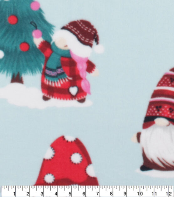 Cotton Fabric by the Yard Christmas Gnomes Fabric Christmas 