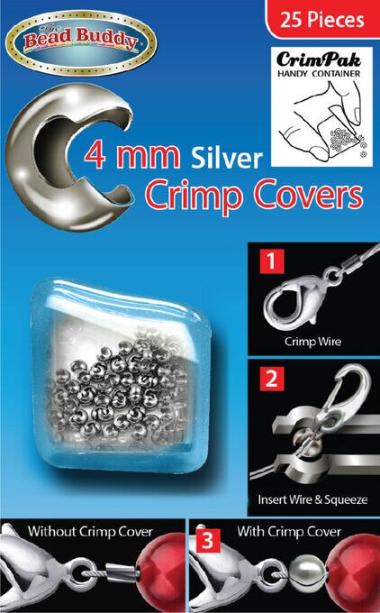 Bead Buddy 4mm Silver Crimp Covers