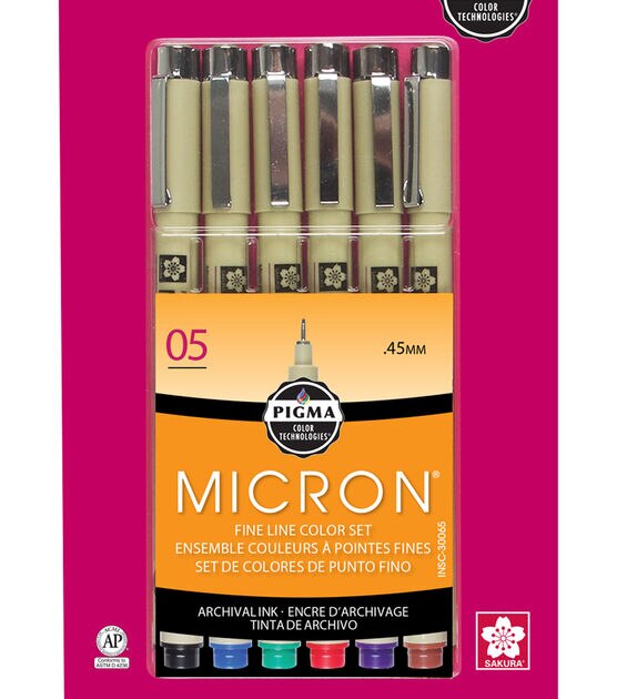 Pigma .05 Micron Set of 6 Assorted