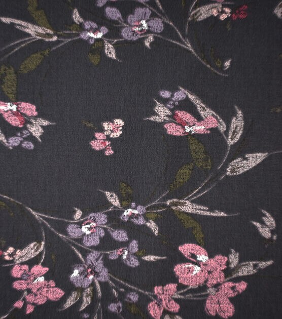 Black Floral Fabric