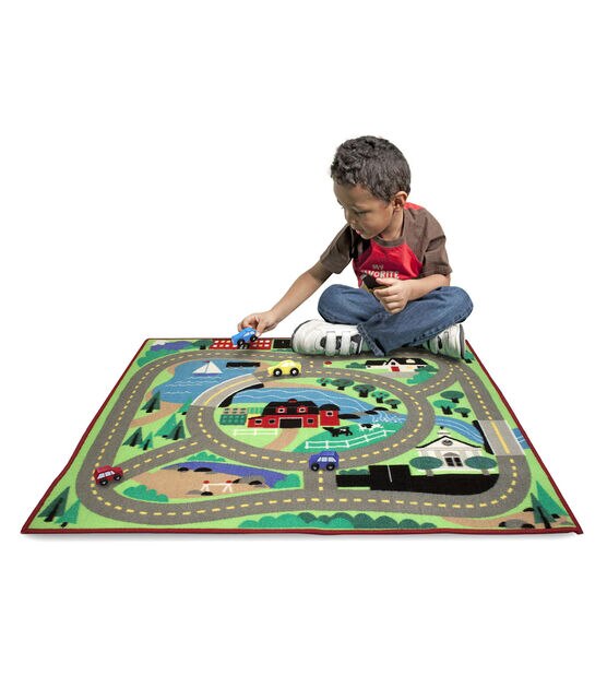 Melissa & Doug 5ct Round the Town Road Rug & Car Set, , hi-res, image 4