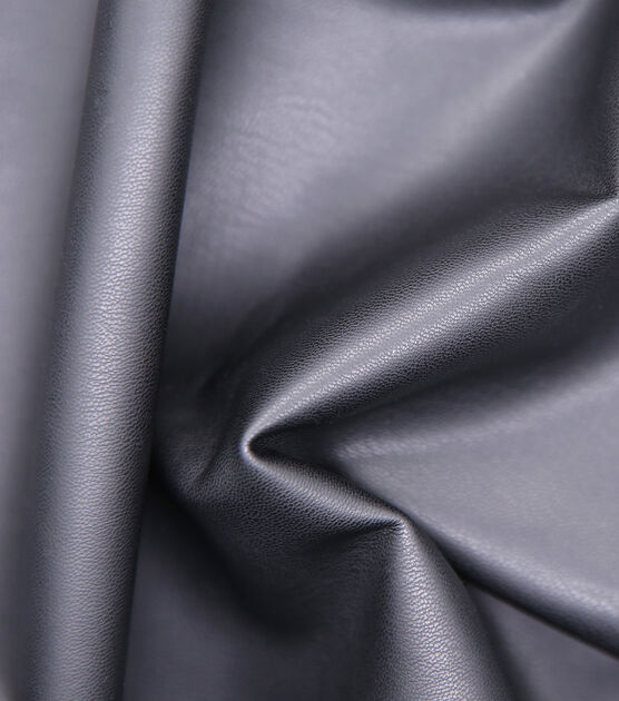 2-Way Stretch Black Faux Leather Fabric by The Yard