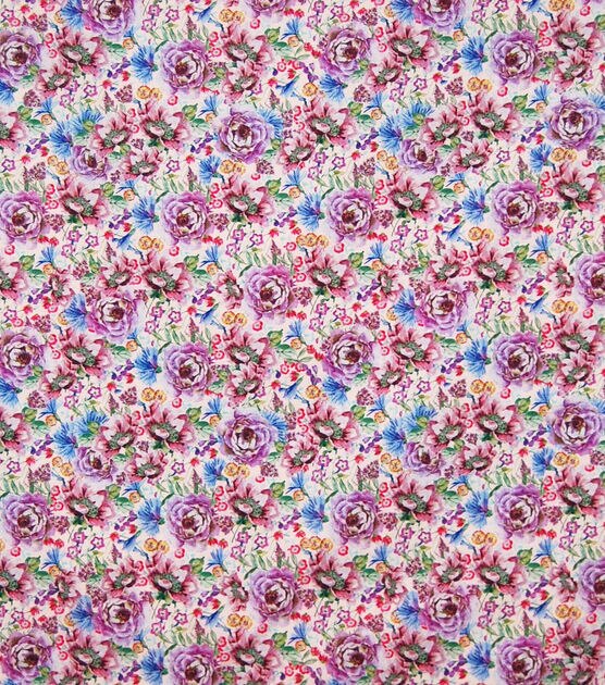 Pink Floral Garden Cotton Fabric by Keepsake Calico