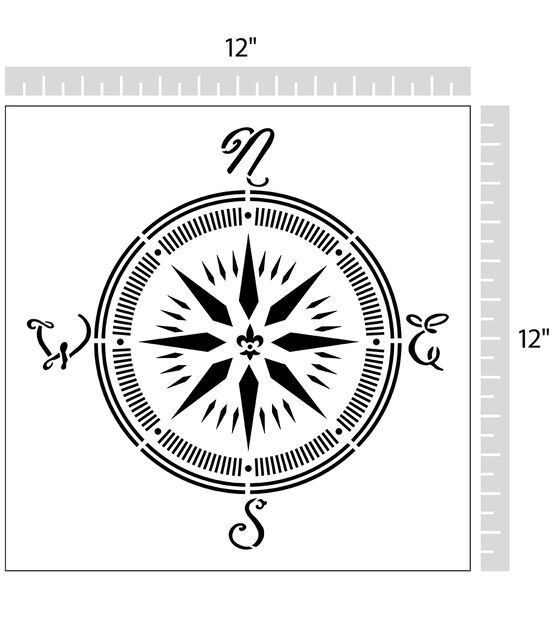 12" x 12" Compass Stencils by Top Notch, , hi-res, image 3