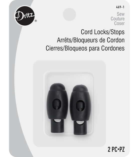 Dritz Cord Stops 1-1/4 2/Pkg Black