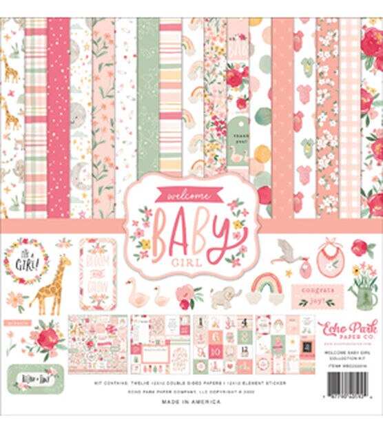 Joann Fabrics Echo Park Paper Company Bundle Of Joy Girl Collection Kit  Baby Girl