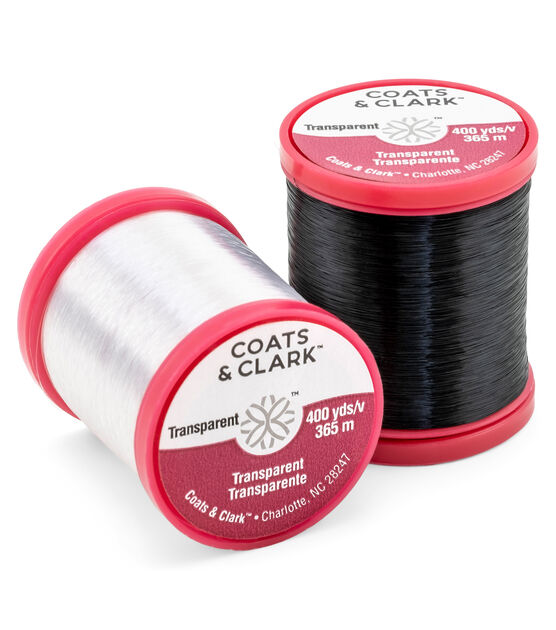 Coats & Clark Sewing Thread Transparent Polyester Thread Size .004 400  Yards (3-Pack) Clear Bundle with 1 Artsiga Crafts Seam Ripper S995-9900-3P