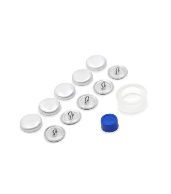 Dritz 7/8 Craft Cover Button Kit, 14 Sets, Nickel