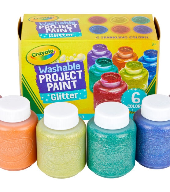 Crayola 2oz Washable Glitter Paint Bottles 6ct, , hi-res, image 2