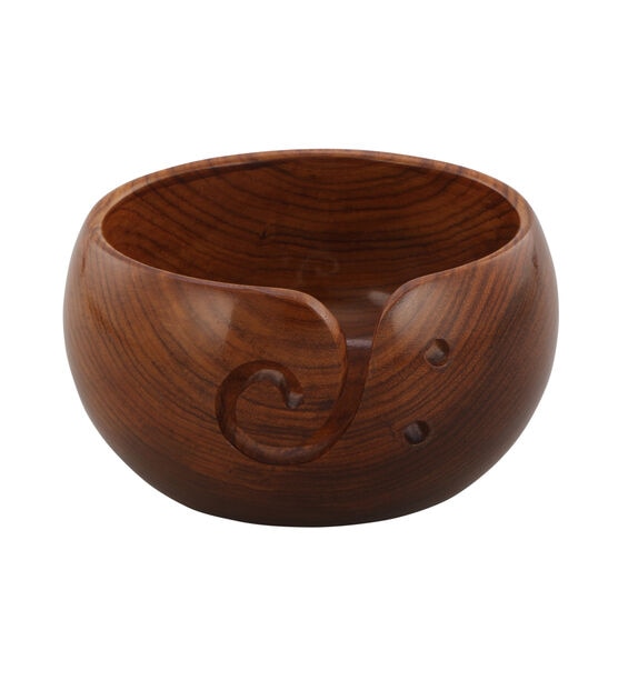Wooden Textile Yarn Bowl Large Wooden Yarn Bowls With Holes Round