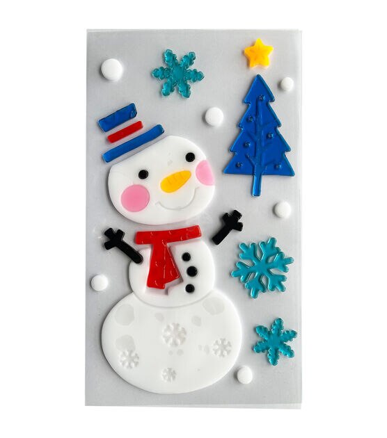 6" x 12" Christmas Snowman Window Gel Clings by Place & Time