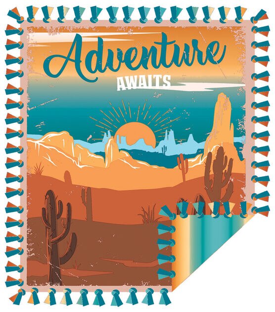 72" Wide Adventure Awaits No Sew Fleece Blanket