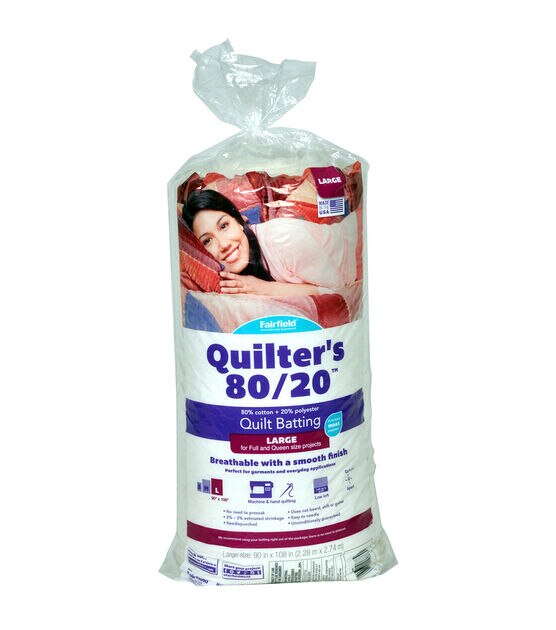 Quilt Batting Queen Size 108 x 96 | 80/60 Warm Cotton Poly Filling with Quilt Pattern Included | Medium Weight Batting Roll for Stuffing Blankets