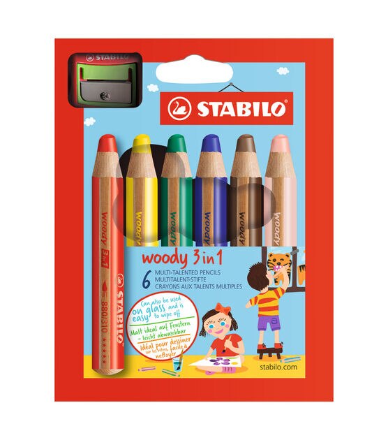 STABILO Woody 3-in-1 Set of 10 w/Sharpener