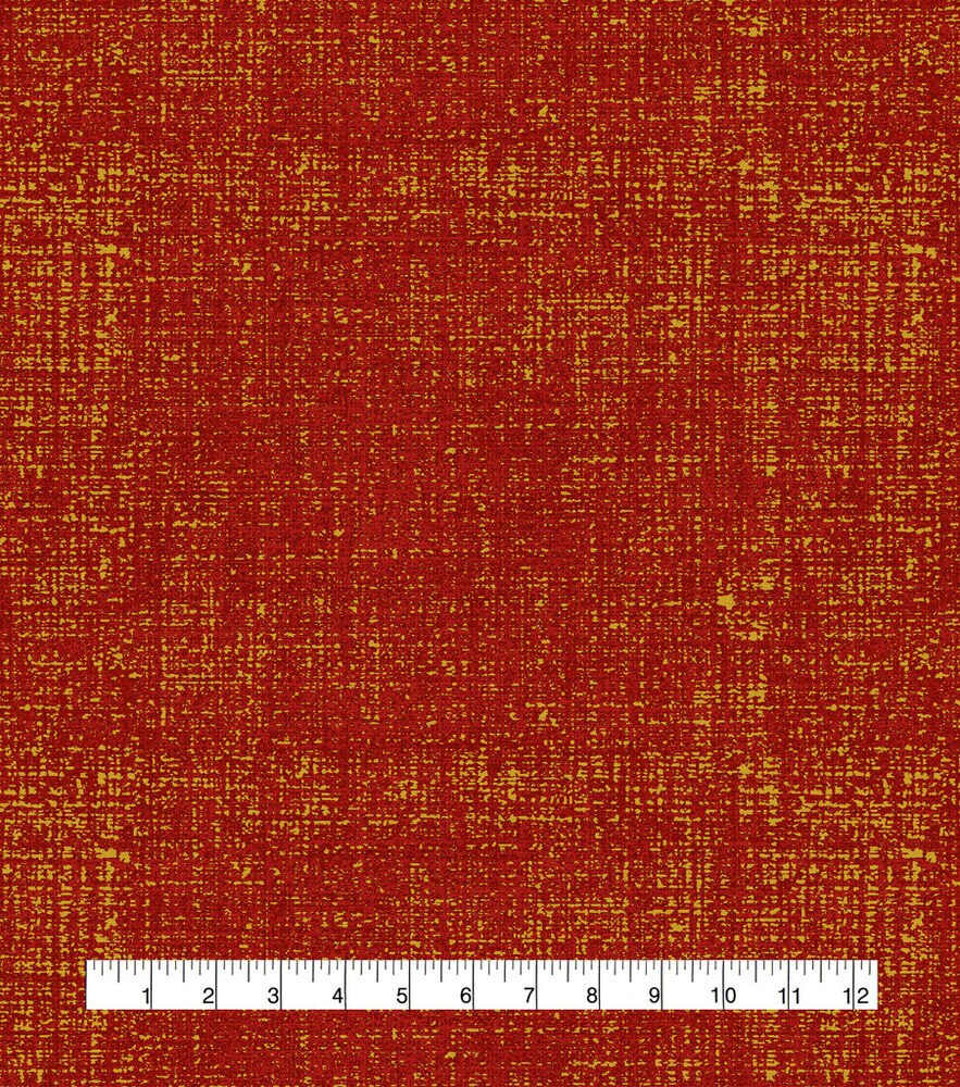 Crosshatch Quilt Metallic Cotton Fabric by Keepsake Calico, Red, swatch, image 1
