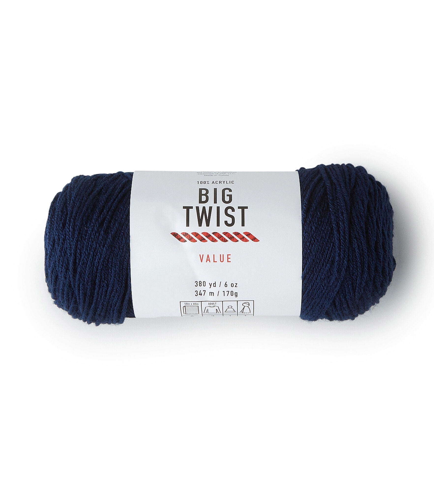 Value 380yd Worsted Acrylic Yarn by Big Twist, Varsity Navy Blue, hi-res