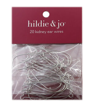 hildie & Jo 20mm Silver Kidney Ear Wires 120pk - Earring Findings - Beads & Jewelry Making - JOANN Fabric and Craft Stores