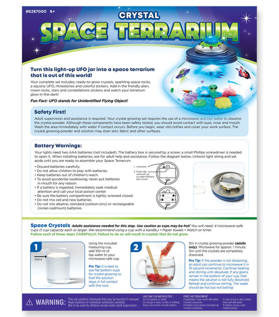 Creativity for Kids 6.5" x 5" Crystal Space Terrarium Kit, , hi-res, image 3