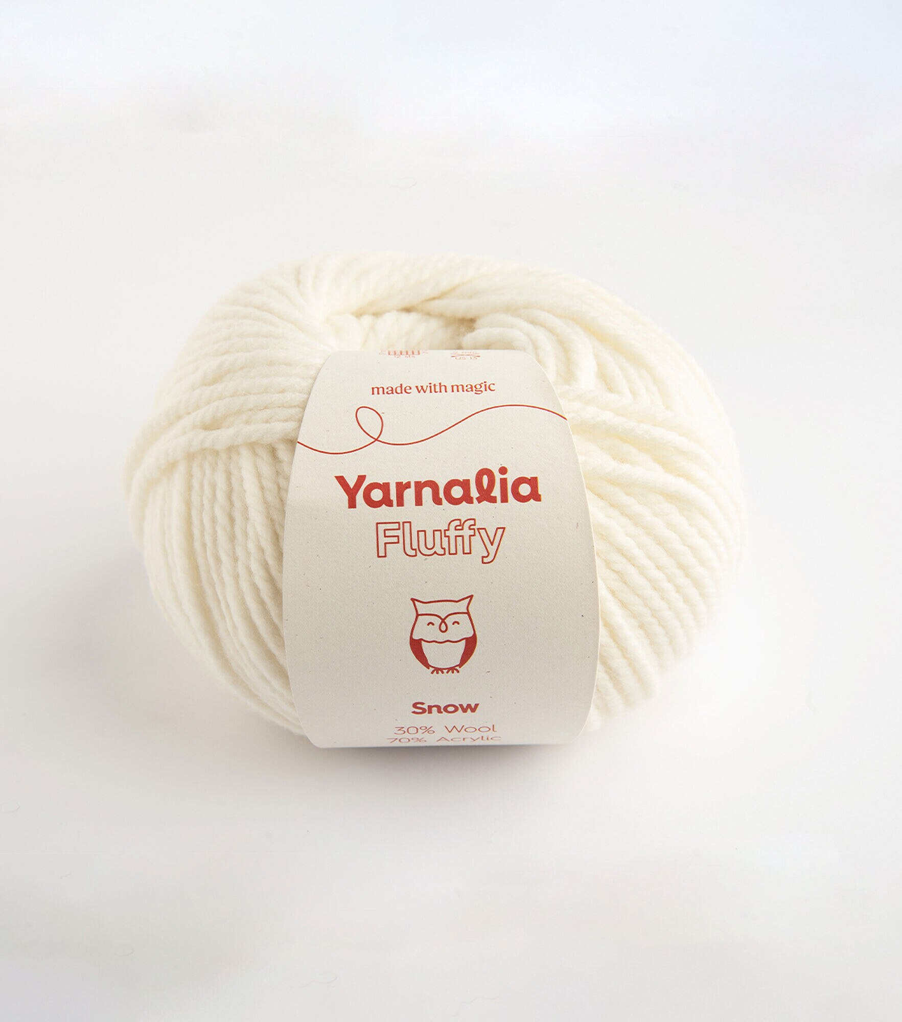 Yarnalia 109yds Bulky Fluffy Wool Acrylic Yarn 6 Bundle, Snow, hi-res