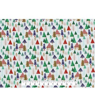 Reindeer Barn on Green Christmas Cotton Fabric by POP!